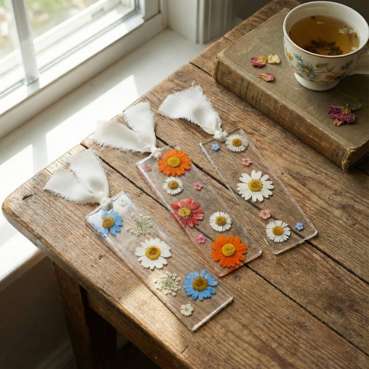Pressed Flower Bookmarks + Display