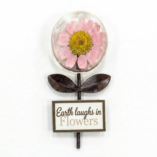 Floral Glass Magnets w/stem