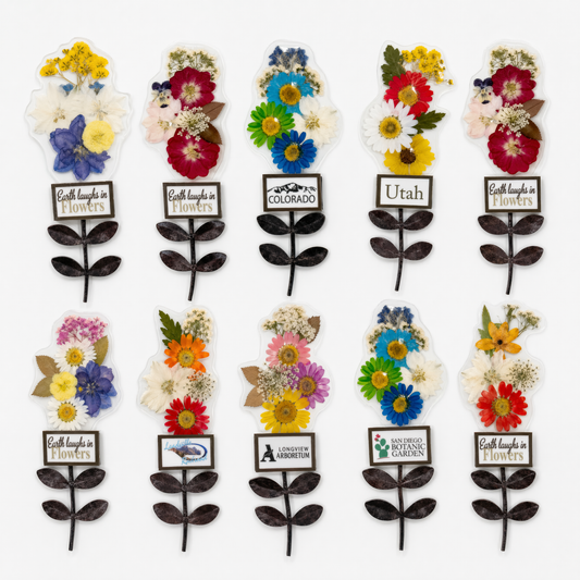Original Flower Bookmarks + Display