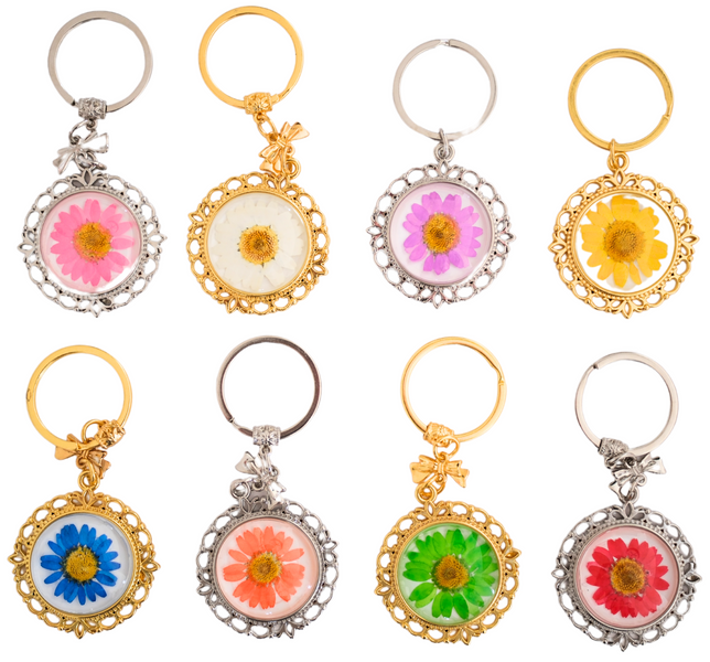 Pressed Flower Keychain - Lacy