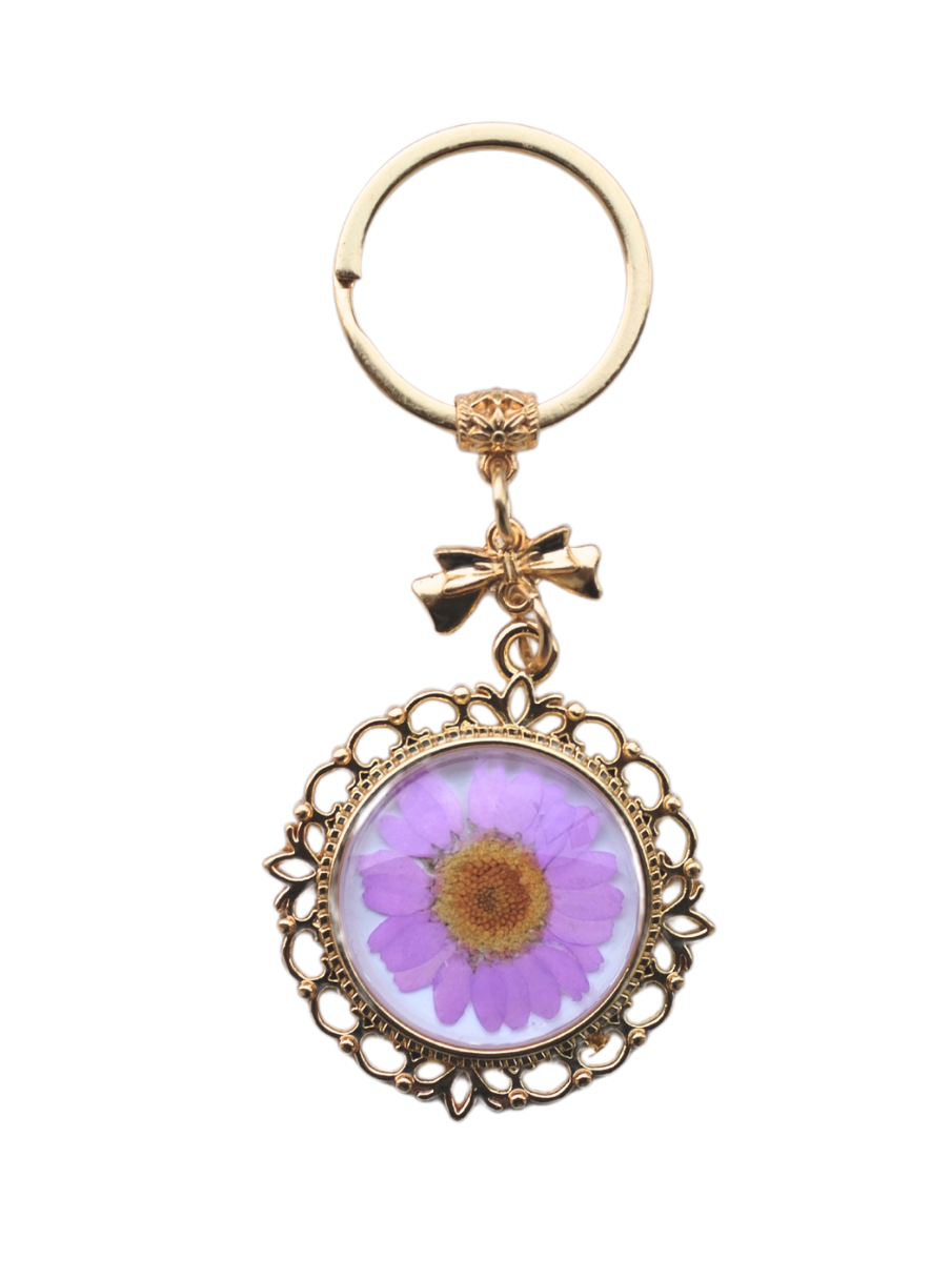 Pressed Flower Keychain - Lacy