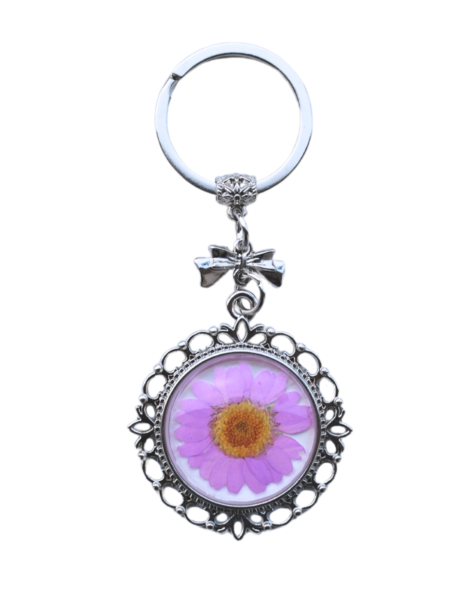 Pressed Flower Keychain - Lacy
