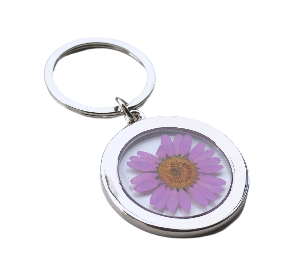 Pressed Flower Keychain - Clear