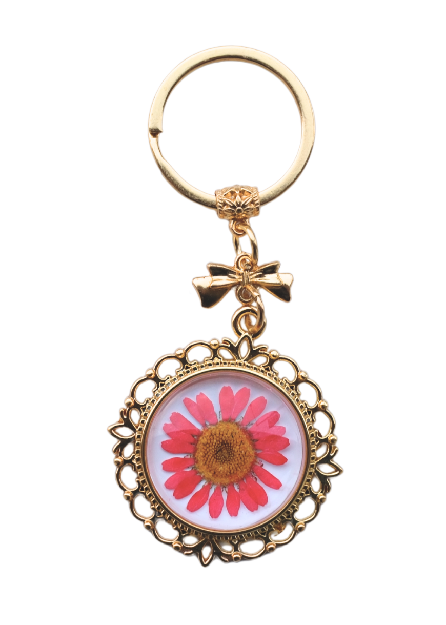 Pressed Flower Keychain - Lacy