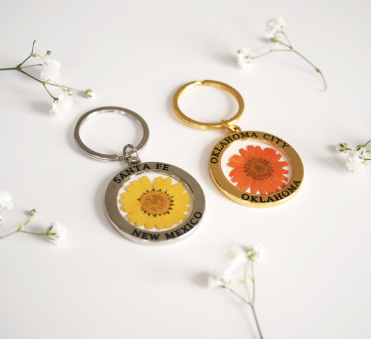 Custom Pressed Flower Keychain - Clear