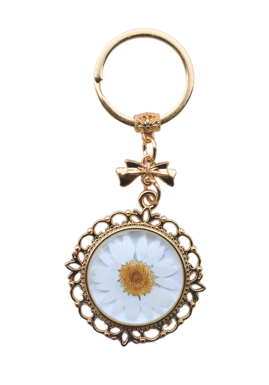 Pressed Flower Keychain - Lacy