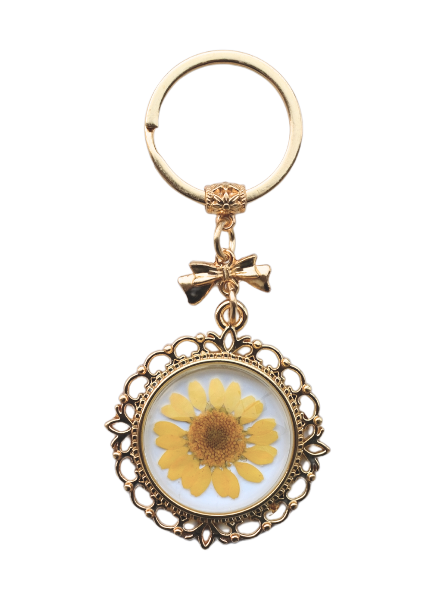 Pressed Flower Keychain - Lacy