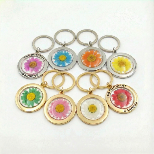 Custom Pressed Flower Keychain - Glass