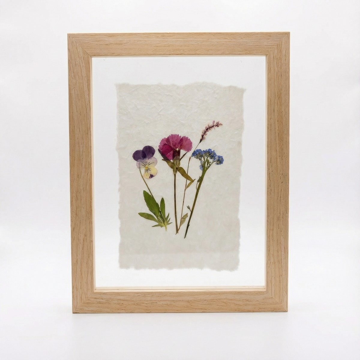 Real Pressed Floral Art - Pansy w/Paper