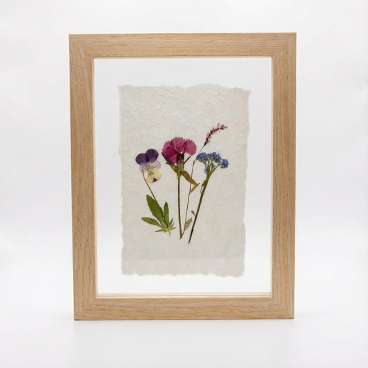 Real Pressed Floral Art - Pansy w/Paper