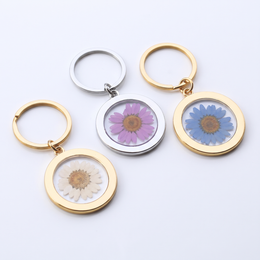 Pressed Flower Keychain - Clear
