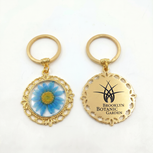 Custom Pressed Flower Keychain - Lacy