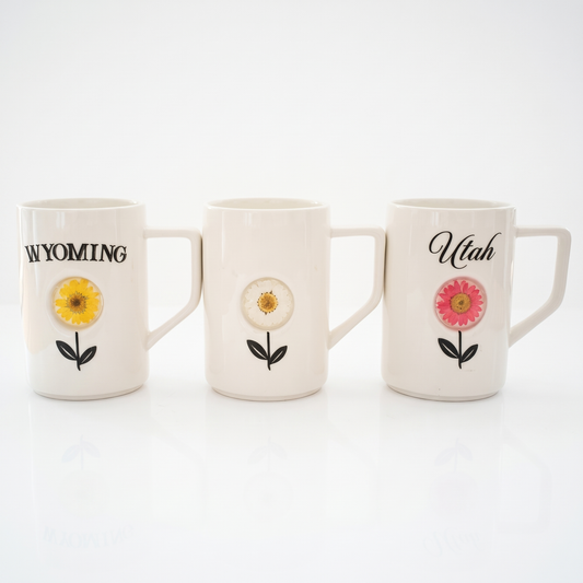 Custom Real Pressed Flower Mugs