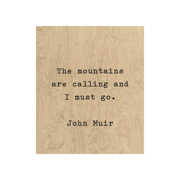 Mountains Are Calling - Natural Wood Tile Magnet